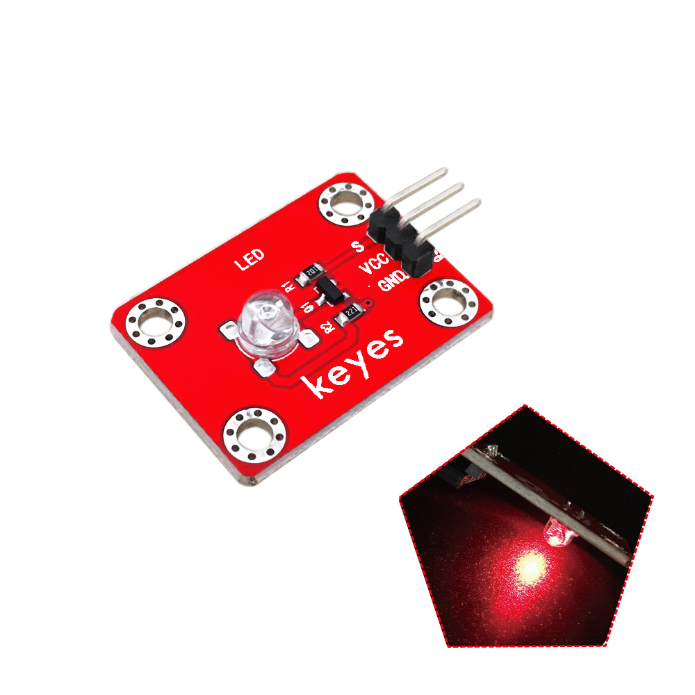 keyes 草帽LED白发红模块(焊盘孔) 红色 环保